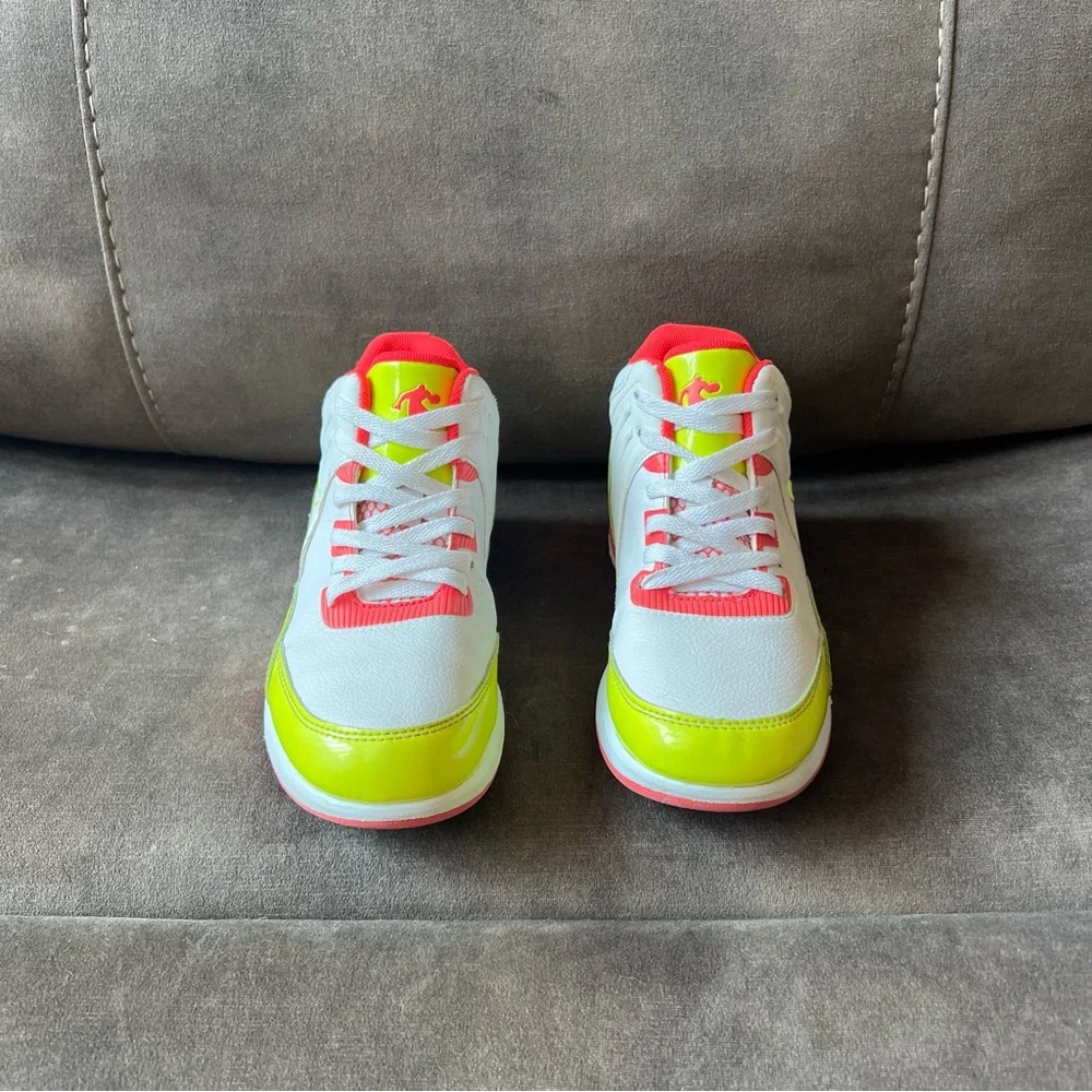 AND1 Kids' White and Neon Yellow/Hot Pink Sneakers‎